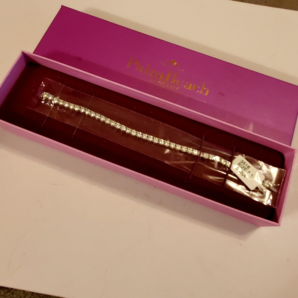 Palm Beach Cubic Zirconia Silver Tennis Bracelet 10.75 ctw